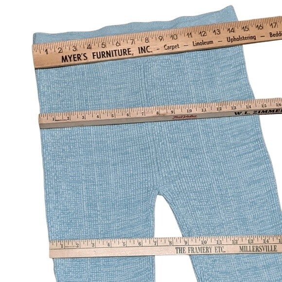 Le Ore Rimini Rib Knit Flared Pants flared cuffs pull on LOK00166 sky/artic L - Picture 3 of 10